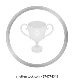 Dog award vector icon in monochrome style for web