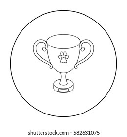 Dog award vector icon in outline style for web