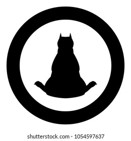 Dog from back view icon black color in circle