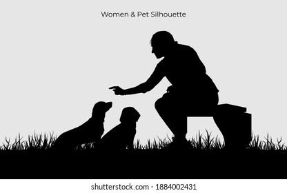 Dog background illustration. Pet vector element of landscape. Eps 10