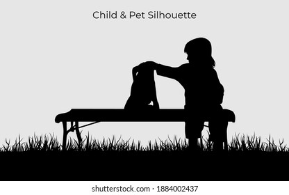 Dog background illustration. Pet vector element of landscape. Eps 10