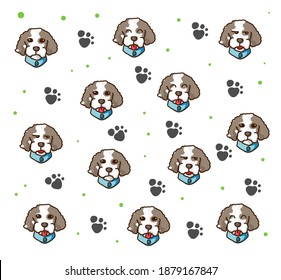 Dog background pattern for Shirts. Vector background pattern. Glass or handkerchief pattern