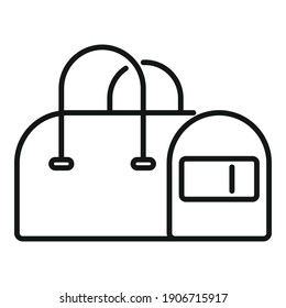 Icono de bolsa de perro. Icono del vector de bolsa de perro de contorno para diseño web aislado en fondo blanco
