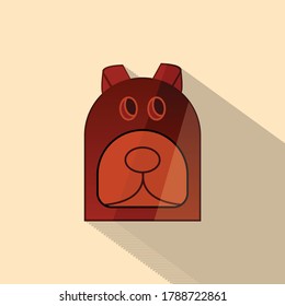 Caricatura vectorial de bolso de perro con fondo y sombra