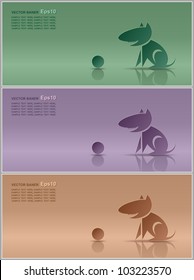 Dog and ball, Flat style, abstract, vector