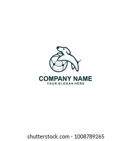 dog ball logo vector