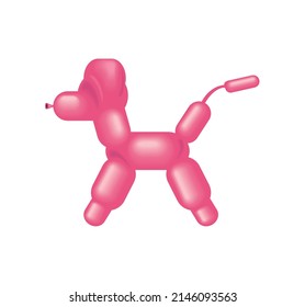 Dog Balloon Animal Icon Isolated