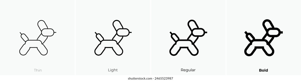dog balloon icon. Thin, Light Regular And Bold style design isolated on white background