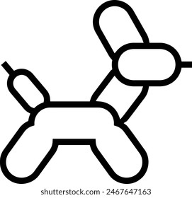 dog balloon icon. Thin linear style design isolated on white background
