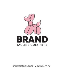 dog balloon logo design inspiration vector template.