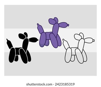 Dog Balloon Silhouette, Balloon Poodle, Animal, Balloon Dogs, Balloon Dog image, Clipart, Vector,  svg