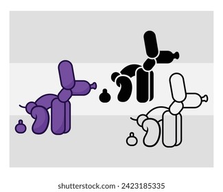 Dog Balloon Silhouette, Balloon Poodle, Animal, Balloon Dogs, Balloon Dog image, Clipart, Vector,  svg