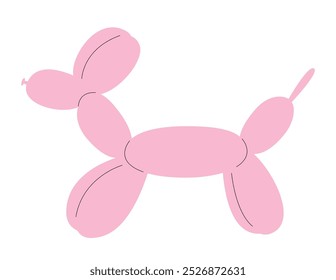 Dog balloon vector flat illustration