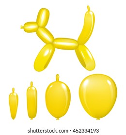 Dog Balloon Yellow Animal Design Vector Art