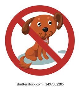 Dog ban sign isolated on white background