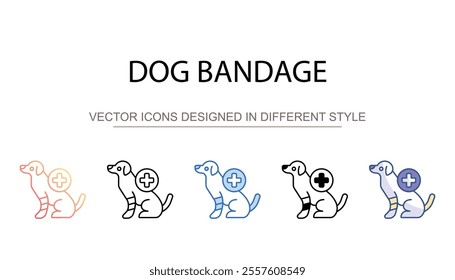 Dog bandage icon design with white background stock illustration