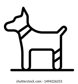 Dog bandaged paw icon. Outline dog bandaged paw vector icon for web design isolated on white background
