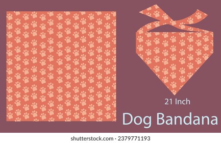 Dog Bandana Design with Seamless Paw Pattern, Seamless Pattern Dog Bandana Design, Dog Cat Paw Print Scarf Design, Dog Cat Scarf, Seamless Pattern wallpaper background.