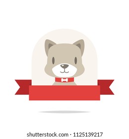 Dog banner icon vector