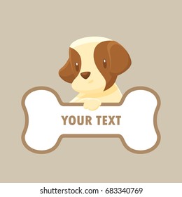 Dog with banner sign vector