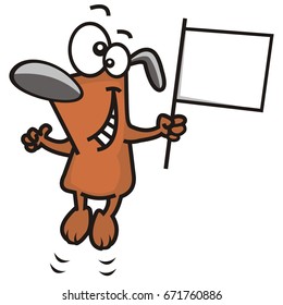 dog and banner, vector icon