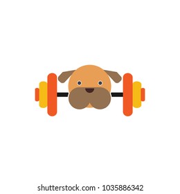 Dog Barbell Logo Icon Design