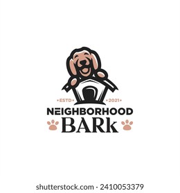 dog bark cute logo design