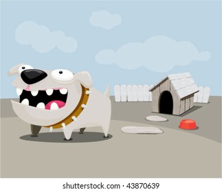 Dog barking in the backyard.