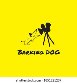 Dog barking at camera vector logo. Dog emblem. Dog icon