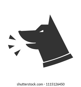 Dog Barking Icon. Clipart Image Isolated On White Background