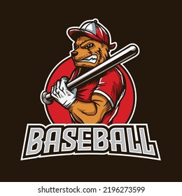 Dog Baseball Mascot Logo Illustration