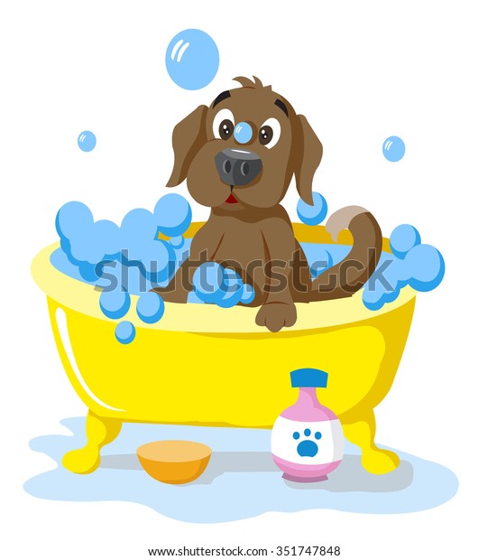 Dog Bath Stock Vector (Royalty Free) 351747848