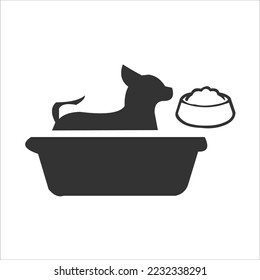 dog bathing in bathtub vector logo design