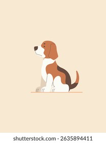 Cachorro. Raça Beagle. Ilustração do vetor de cores.