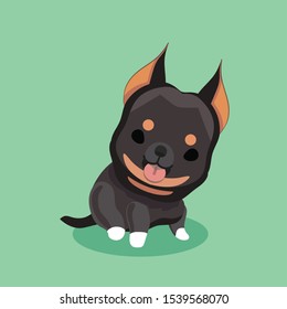 Dog beauceron cartoon vector illustration.
