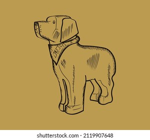 Perro. Hermosa ilustración de boceto dibujada a mano con un lápiz. EPS10