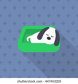 Dog Bed Icon , Vector Flat Long Shadow Design.