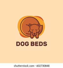 Dog beds. Logo template.