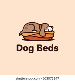 Dog beds. Logo template.