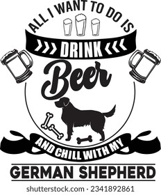Dog Beer t shirt design