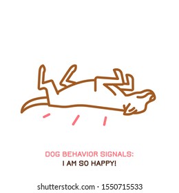 Dog behavior icon. Domestic animal or pet language. Happy dog. No threat from my side. Doggy reaction. Simple icon, symbol, sign. Editable vector illustration isolated on white background