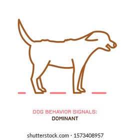 Dog Behavior Icon. Domestic Animal Or Pet Language. Dominant Labrador. Aggressive Reaction. Bad Signal. Simple Icon, Symbol, Sign. Editable Vector Illustration Isolated On White Background   