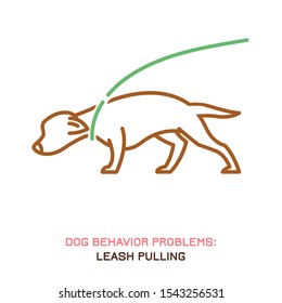 Dog behavior problem icon. Domestic animal or pet language. Aggressive dog. Leash aggression. Doggy reaction. Simple icon, symbol, sign. Editable vector illustration isolated on white background