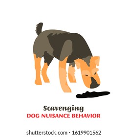 Dog behavior problem icon. Domestic animal or pet language. Scavenging terrier. Eating everything. Doggy reaction. Simple icon, symbol, sign. Editable vector illustration isolated on white background