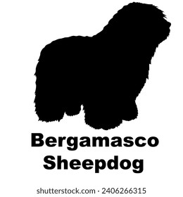 Dog Bergamasco Sheepdog silhouette Breeds Bundle Dogs on the move. Dogs in different poses.
The dog jumps, the dog runs. The dog is sitting lying down playing
