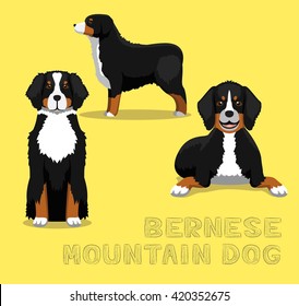 Dog Bernese Mountain Dog Cartoon Vector Illustration