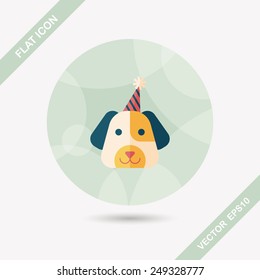 dog birthday flat icon 