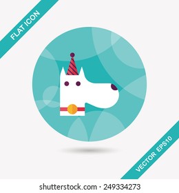 dog birthday flat icon