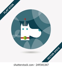 dog birthday flat icon