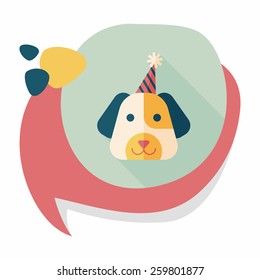 dog birthday flat icon with long shadow,eps10